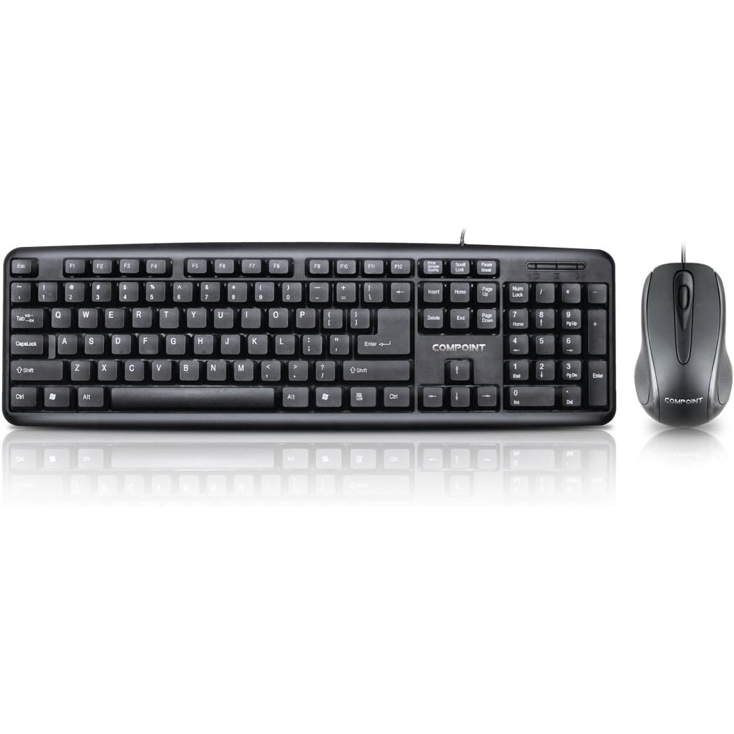 USB Keyboard/Mouse Set - Black,full size, Compoint, box q 20