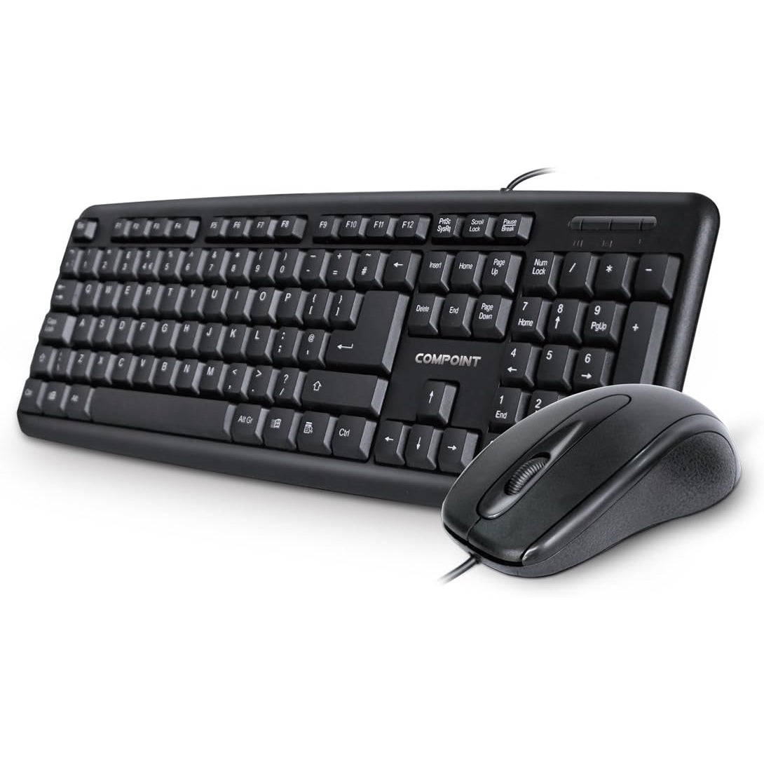 USB Keyboard/Mouse Set - Black,full size, Compoint, box q 20