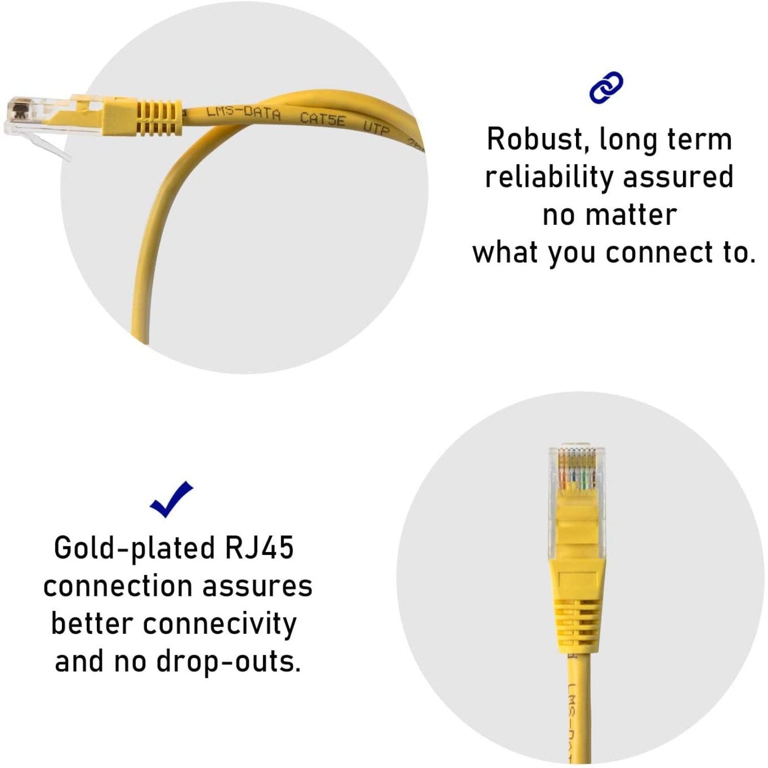 4.0m LMS Data Ethernet Cat5e RJ45 UTP Patch cable cord, LAN 10/100/1000Mbit/s Cable suitable