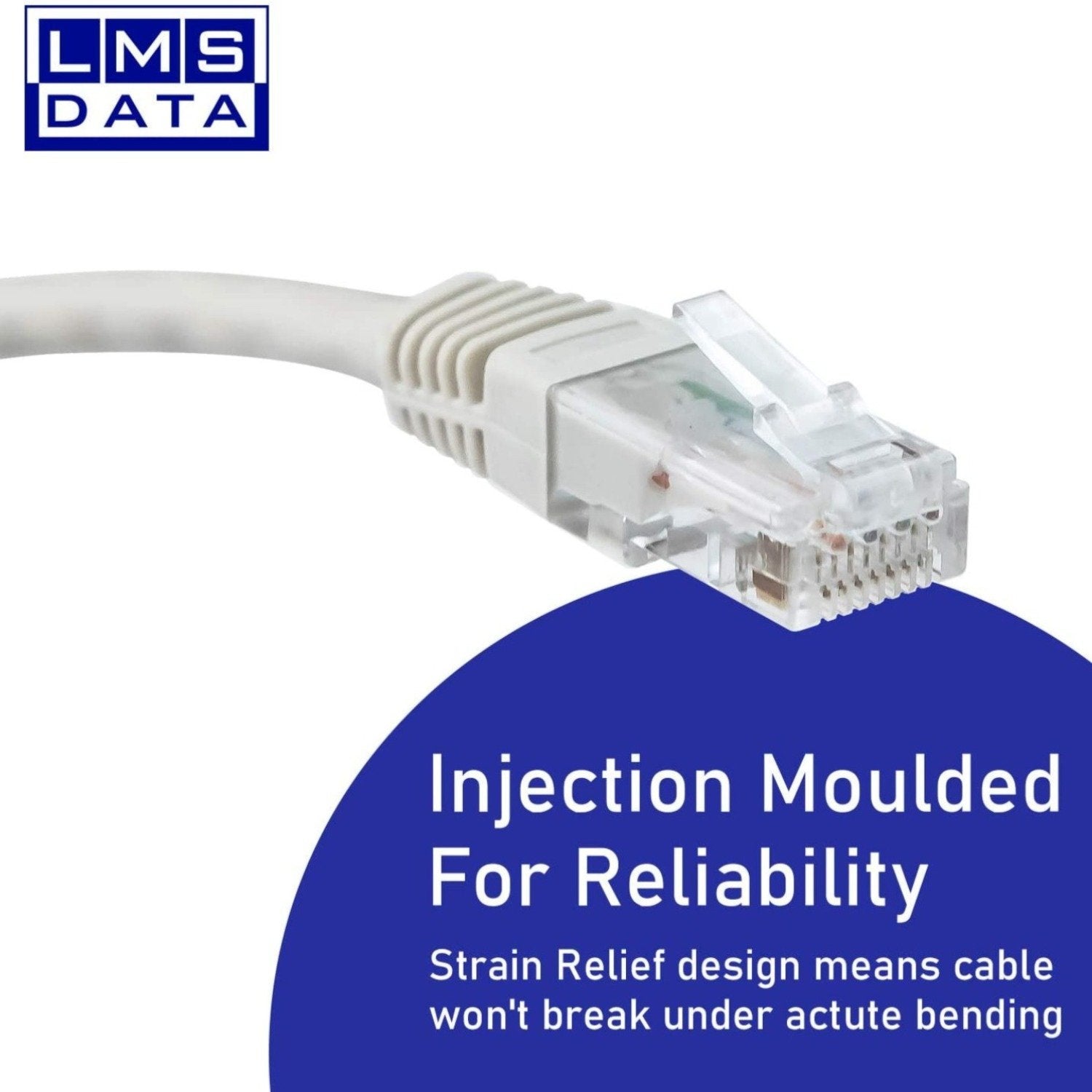 15m LMS Data Ethernet Cat5e RJ45 UTP Patch cable cord, LAN 10/100/1000Mbit/s Cable suitable