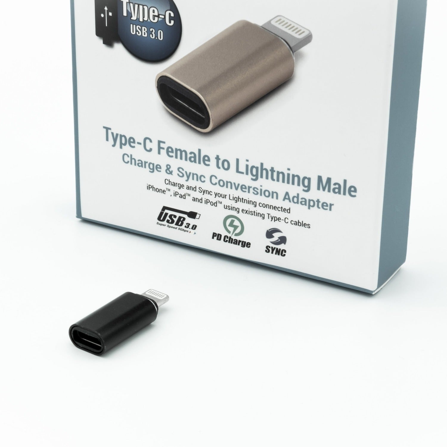 USB Type-C Female to Lightning Male Sync Charge Adapter | USB Type C Female to Lightning Male Adapter - Netbit UK