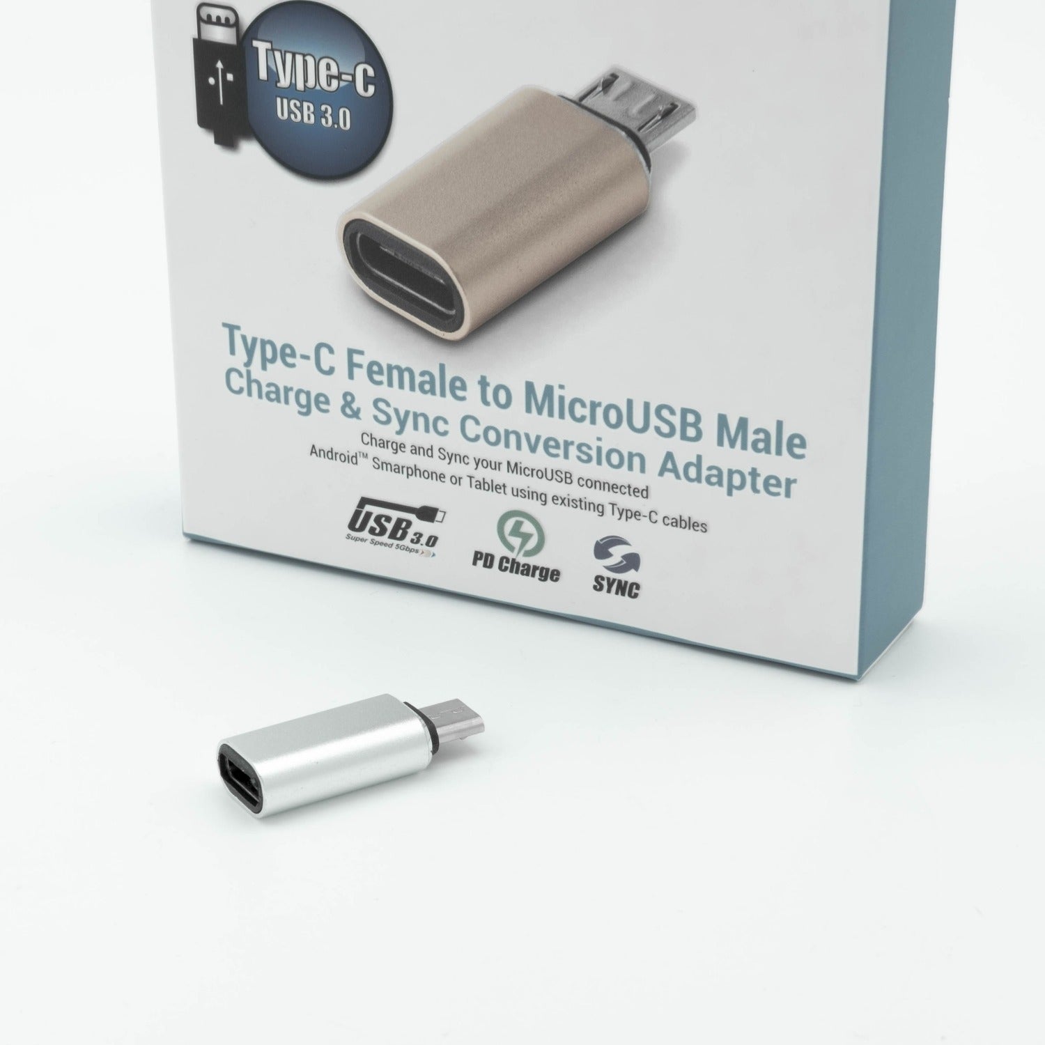 USB Type-C Female to MicroUSB Male Sync Charge Adapter - Netbit UK