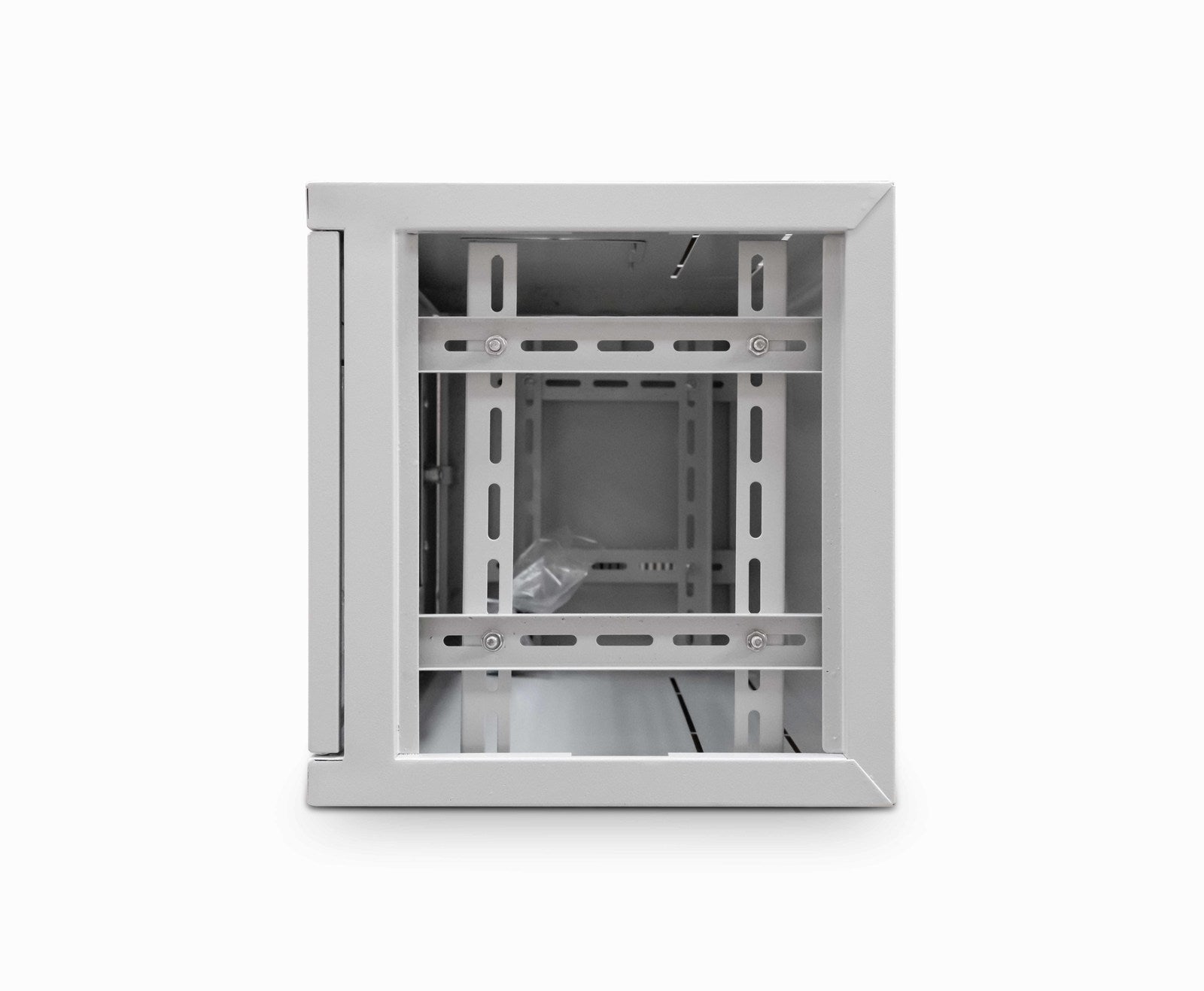 Right side view with opened panel of a 6U 550mm Deep Wall Mount Network Cabinet (Grey) - Netbit UK