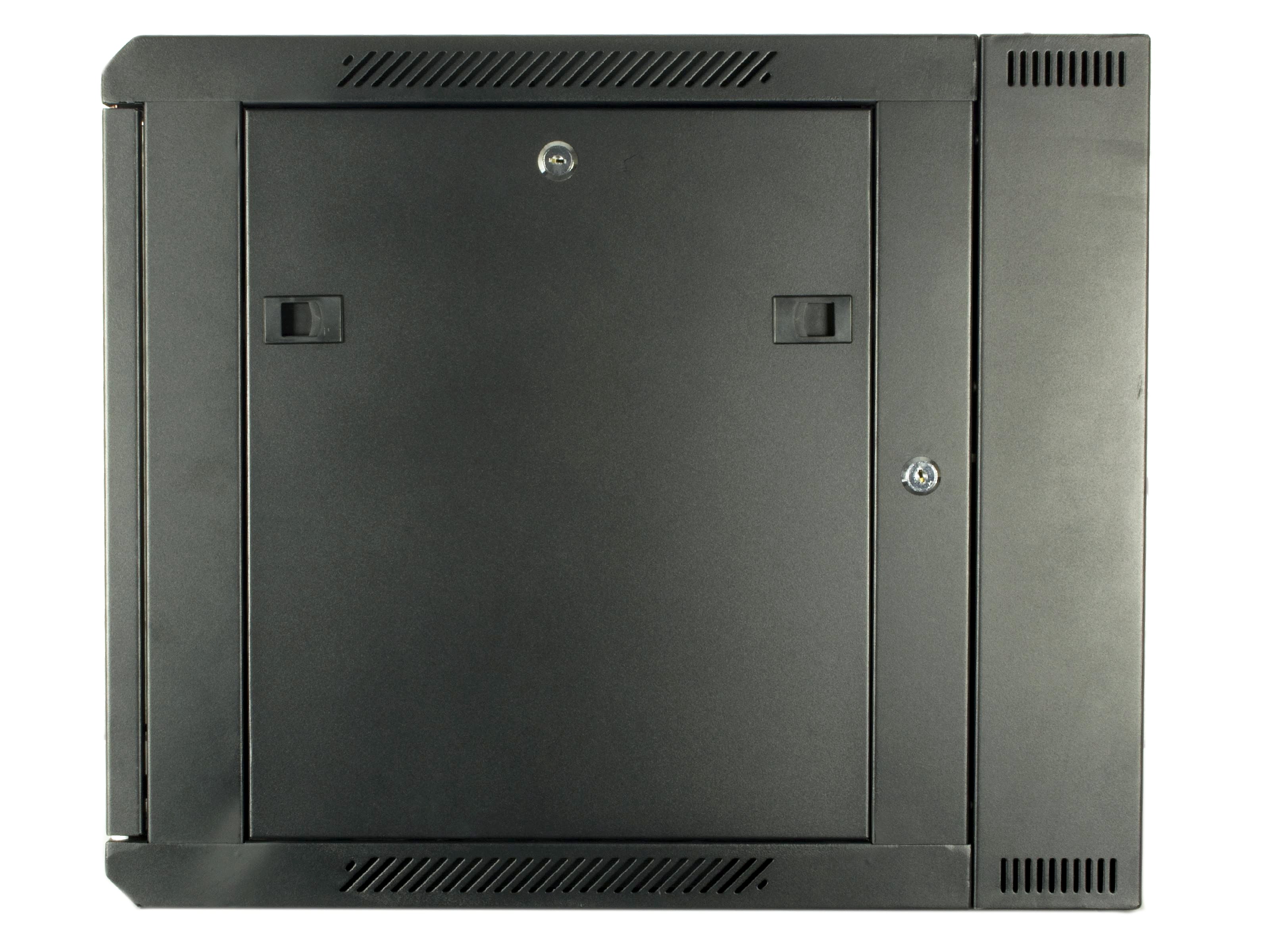 Right-side view of a 12U 550mm Double Sectioned Wall Mount Network Cabinet  showing its lockable right panel access closed.