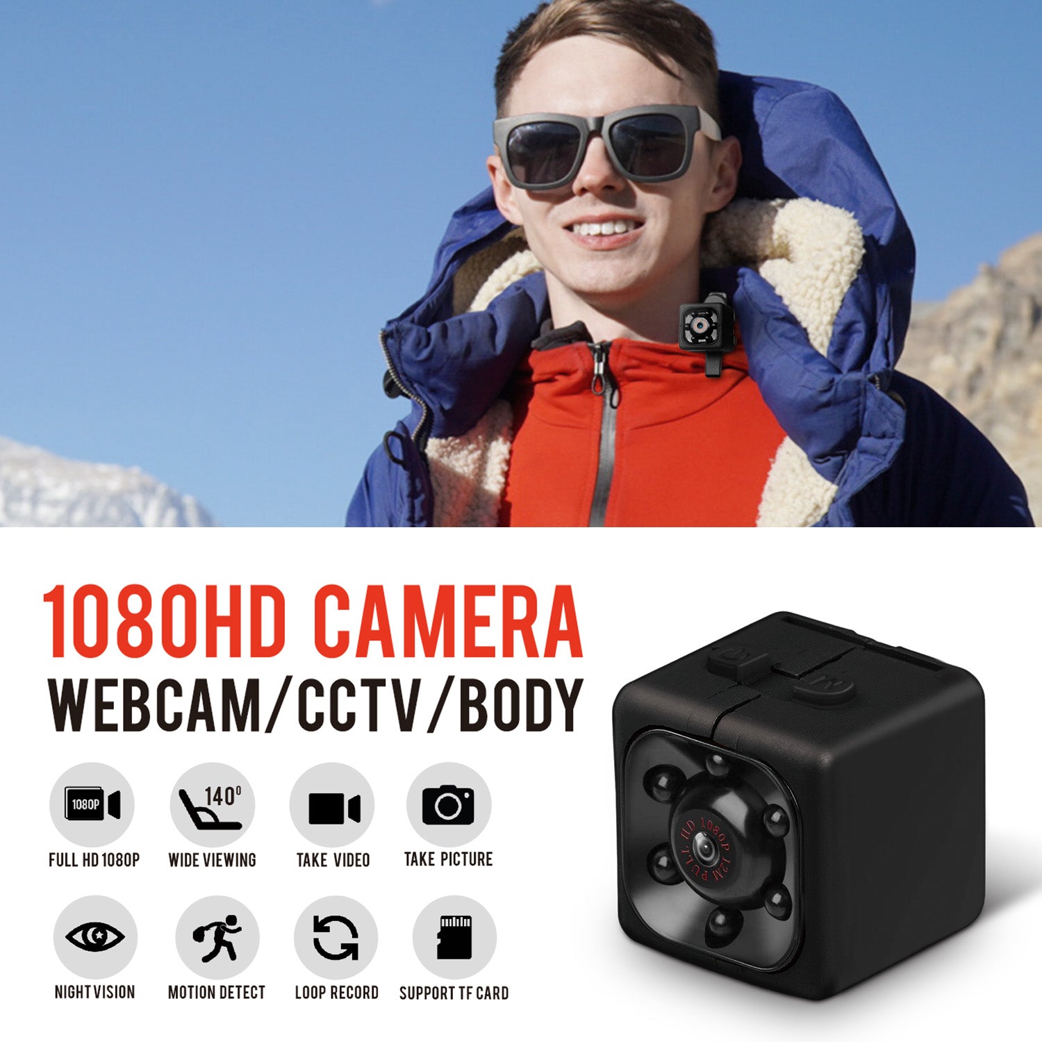 1080P HD Mini Camera - WebCam/CCTV/BodyCam 3-in-1 (CAM-CA90)