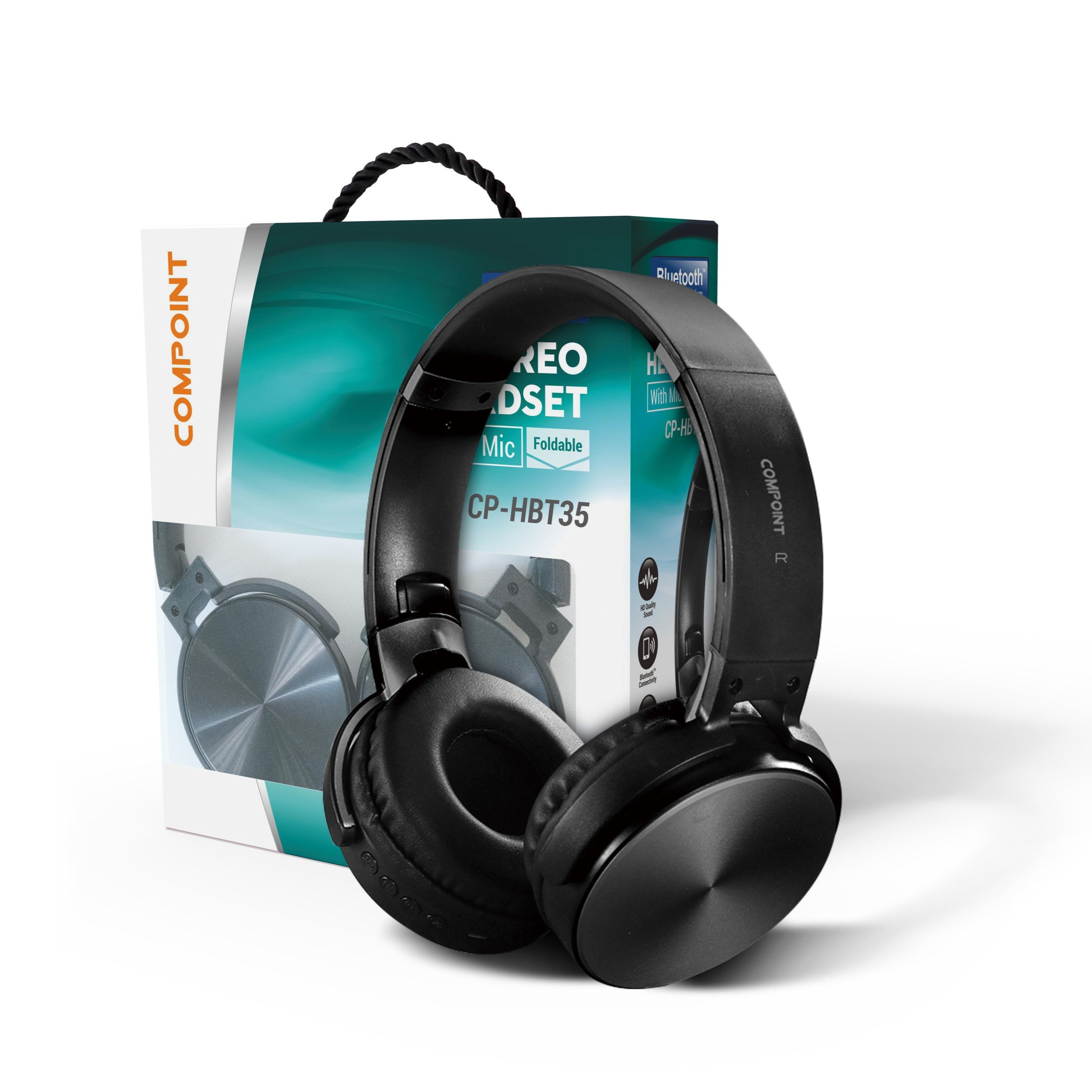 Bluetooth 4.0 Fold-able Stereo Headphones with Active Noise Cancallation - Black - Netbit UK