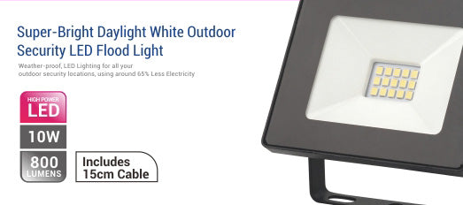 10W LED Flood Light - 800LM / Lumens (IP65) 2835 - Netbit UK