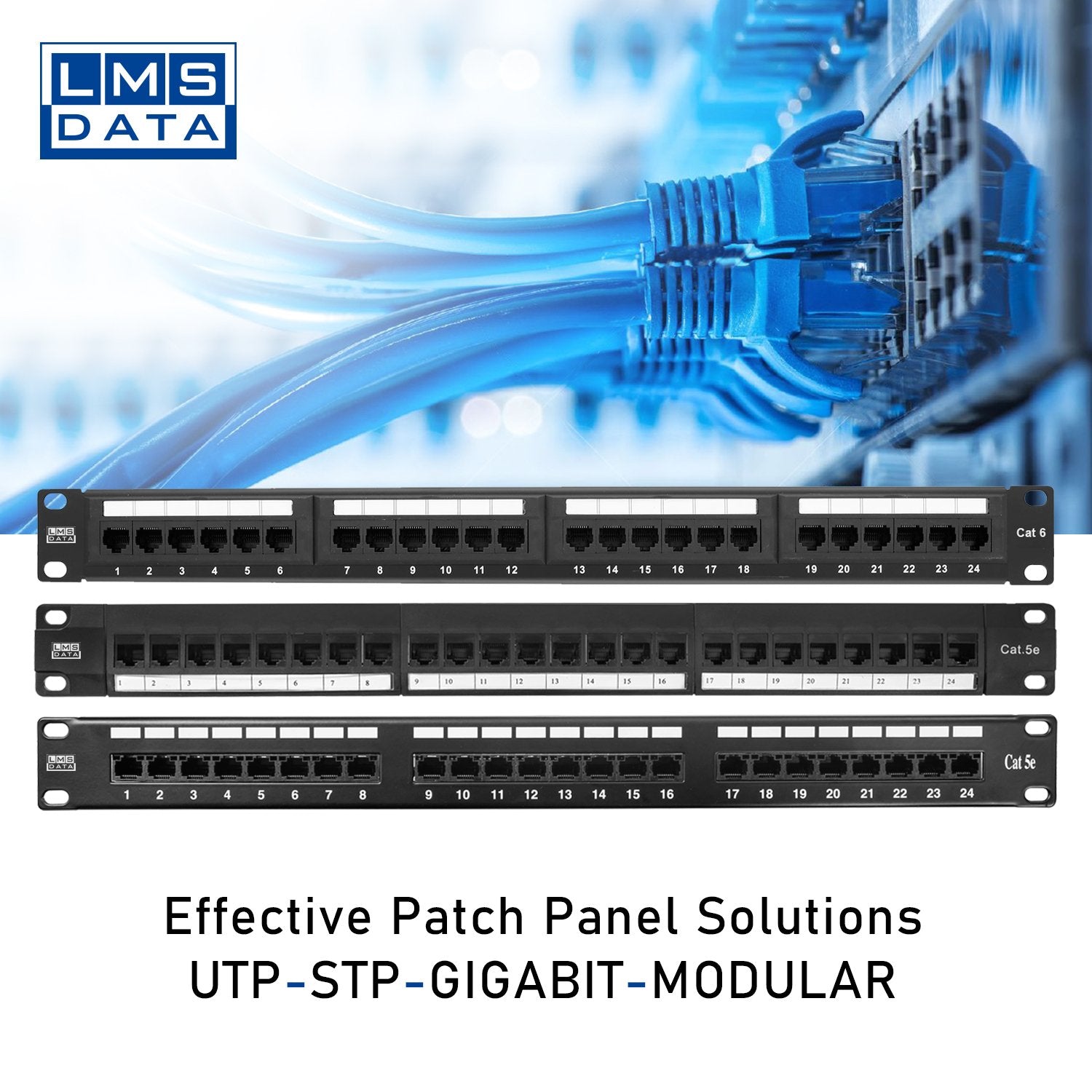 12 Port 1U 10-inch CAT5e UTP SOHO UTP PATCH PANEL - Netbit UK