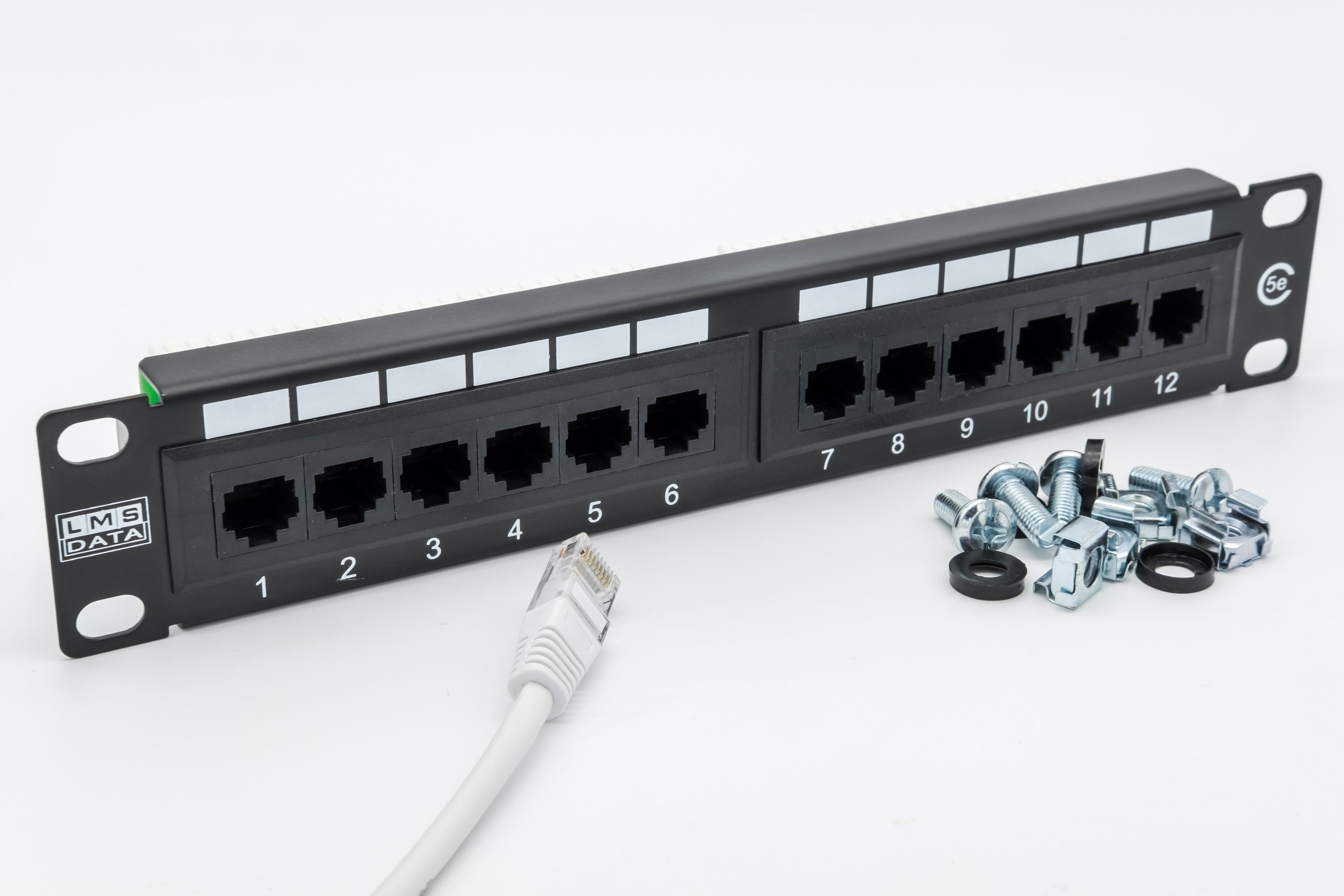 1U 10" 12 Port CAT5e SOHO Patch Panel (UTP) - Netbit UK