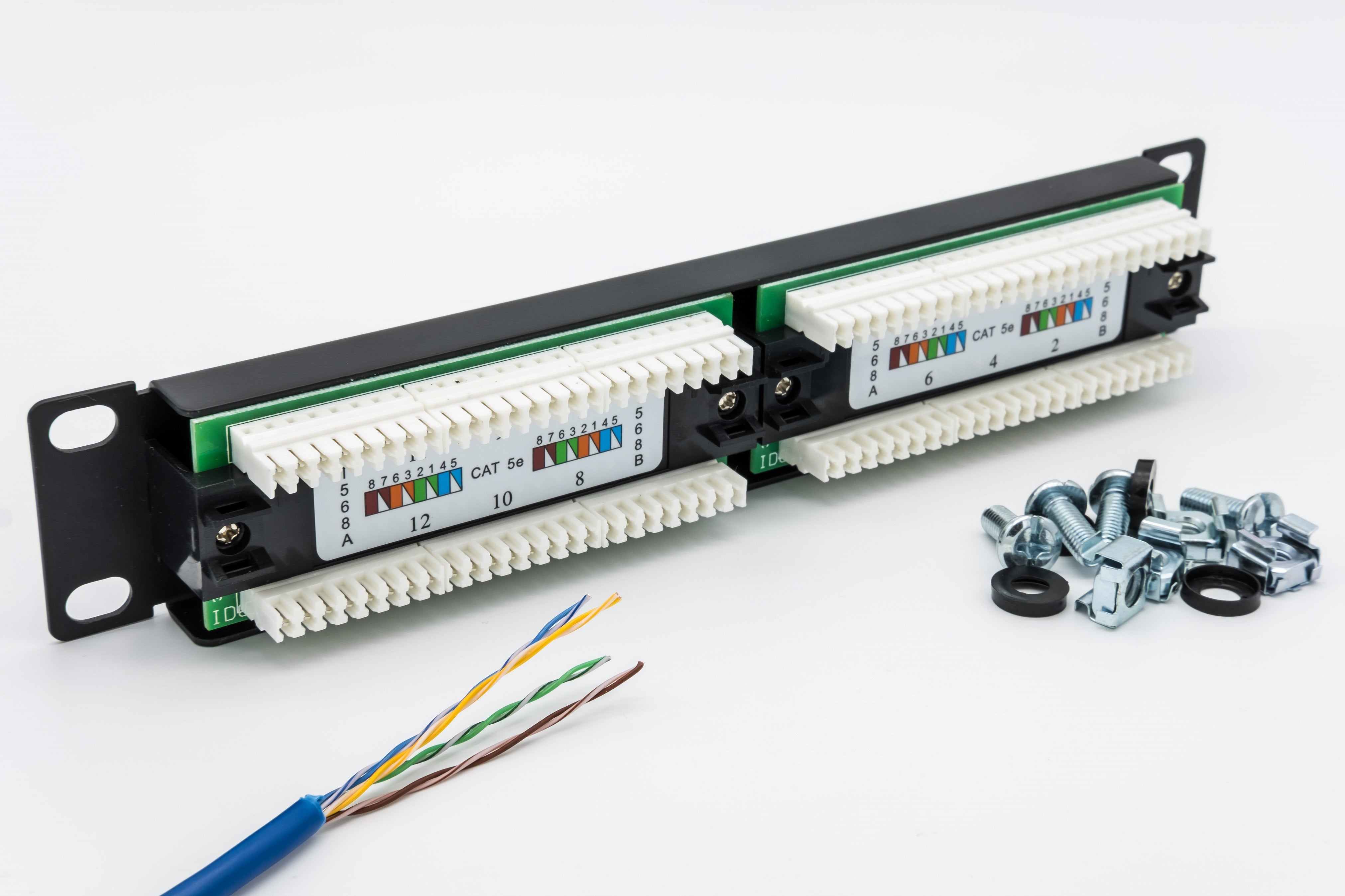 1U 10" 12 Port CAT5e SOHO Patch Panel (UTP) - Netbit UK