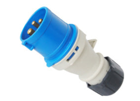 16A Commando Plug - 6h/200-250V~, 2P+E, IP44, with Gland & Cap - Netbit UK