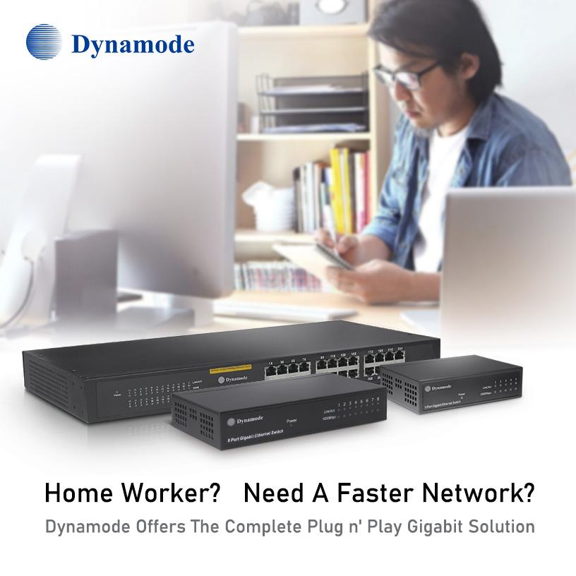 Fast and Gigabit Network Ethernet Switches product range including PoE Ethernet Switch by Dynamode.