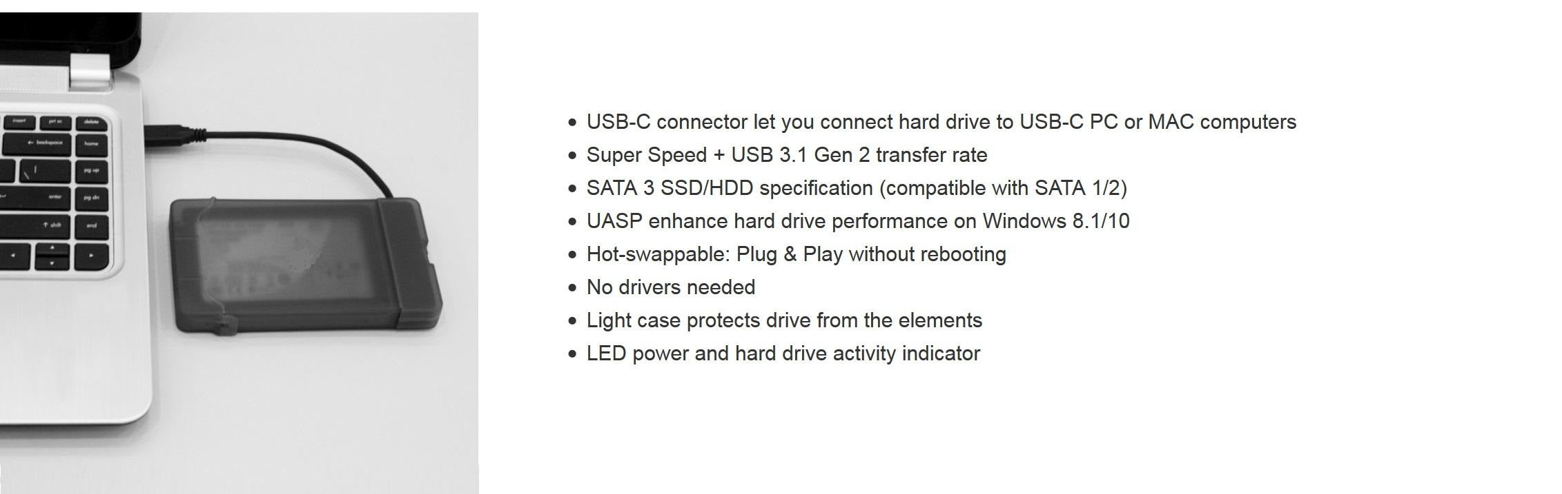 USB3.1 Gen1 TypeC HDD Adaptor with Protective Box - Netbit UK