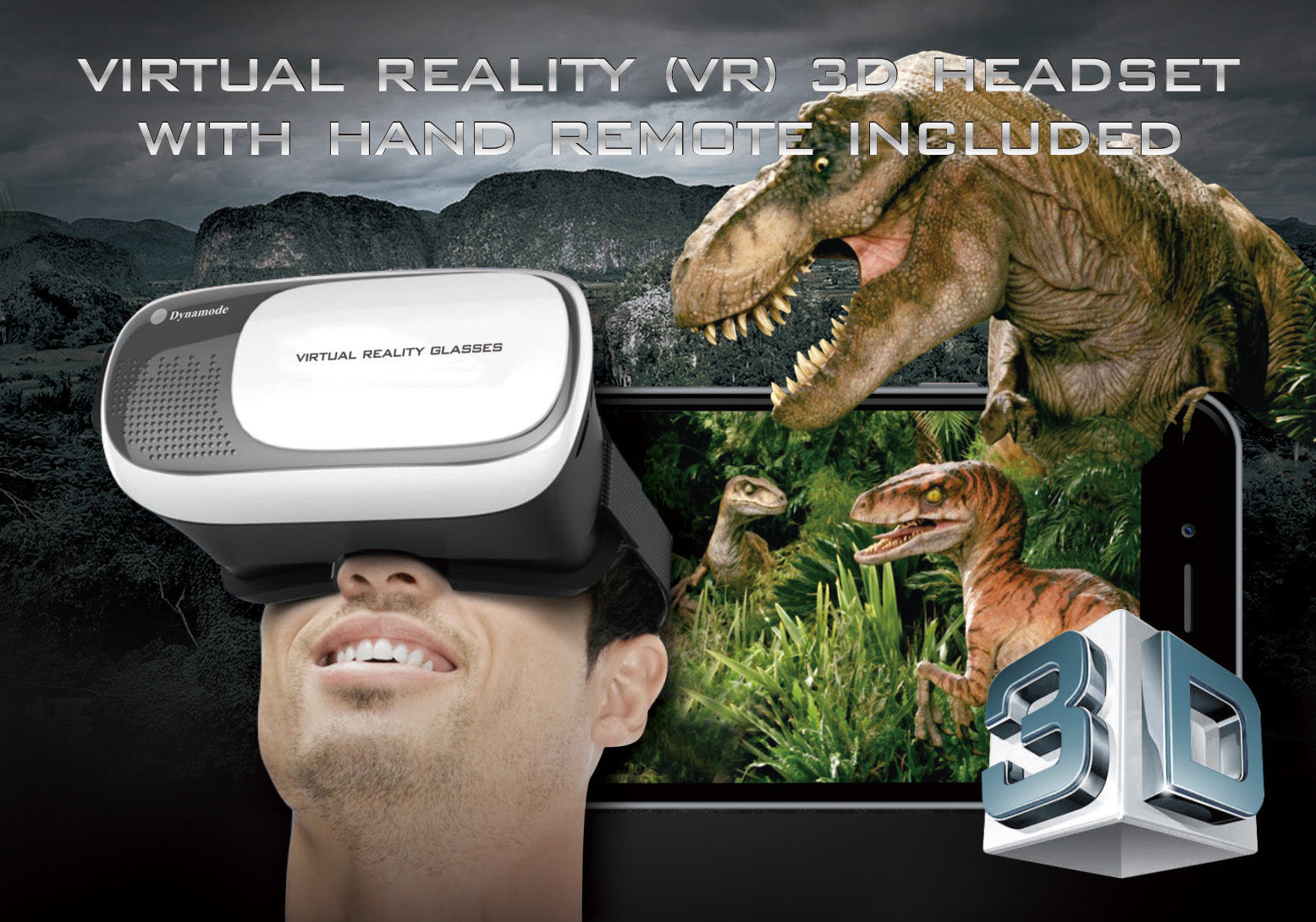 VR Headest + Remote - 3D Virtual Reality using your phone - Netbit UK